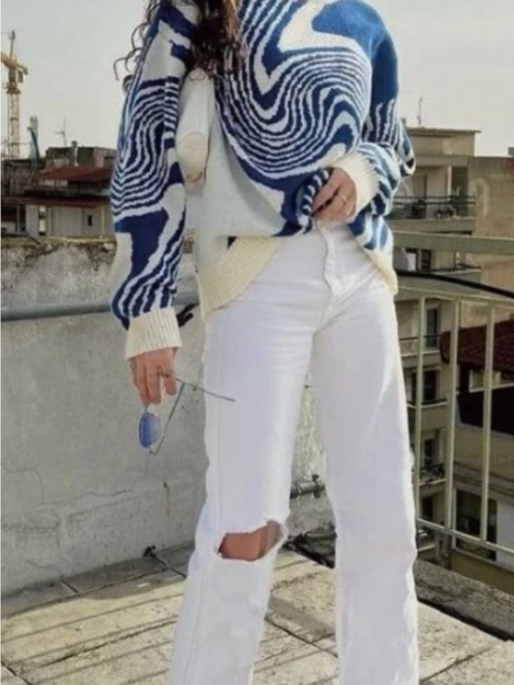 Aelfric Eden White Straight-Leg Distressed Jeans